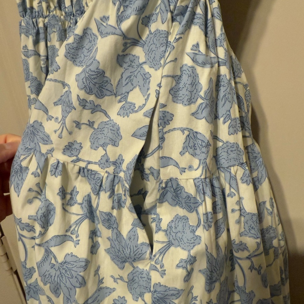 Baby Blue Floral Cotton Maxi Dress - Picture 5 of 6